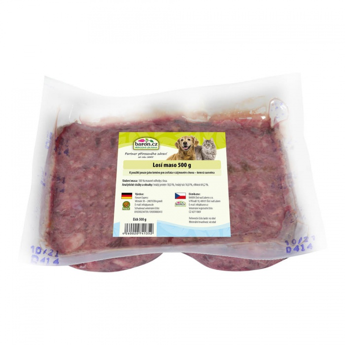 Losí maso pro psy a kočky 500 g - Baron (DOPRODEJ)