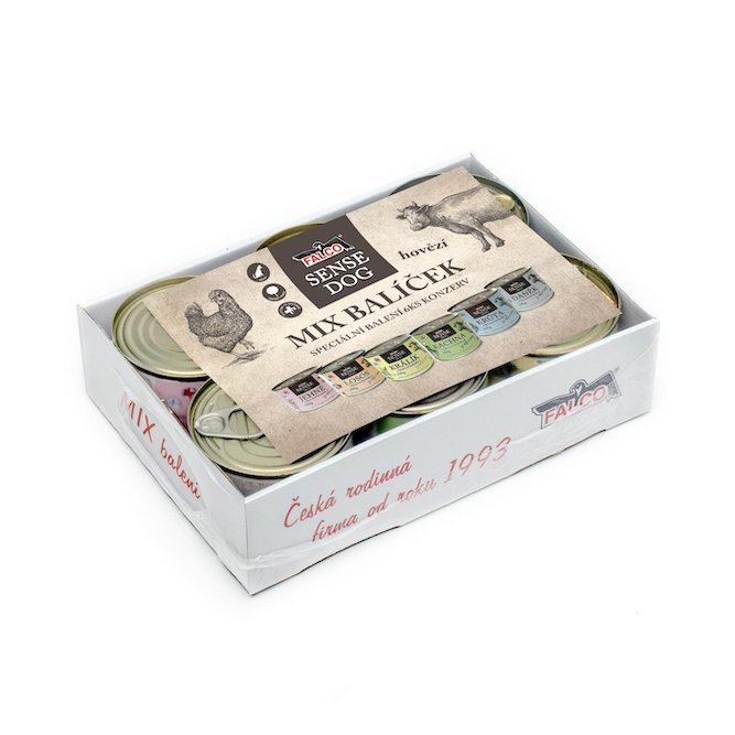 Mix balení SENSE DOG hovězí 6 x 200 g - Sokol Falco