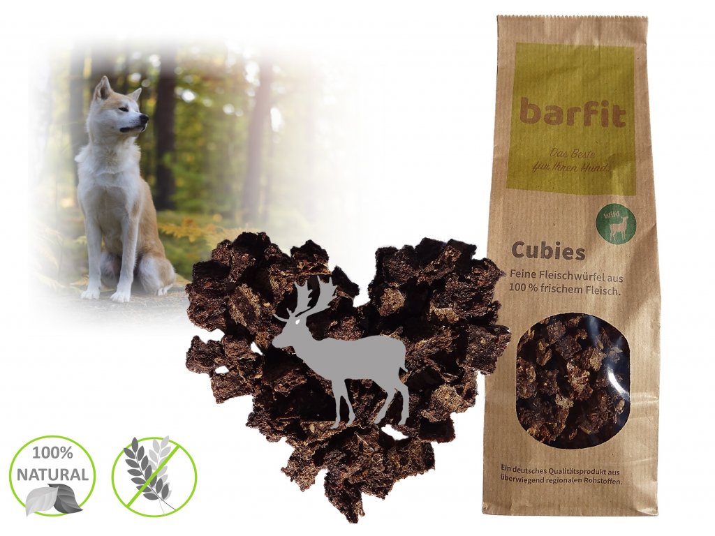 BARFIT sušené kostky masa 100% clear - zvěřina 200g