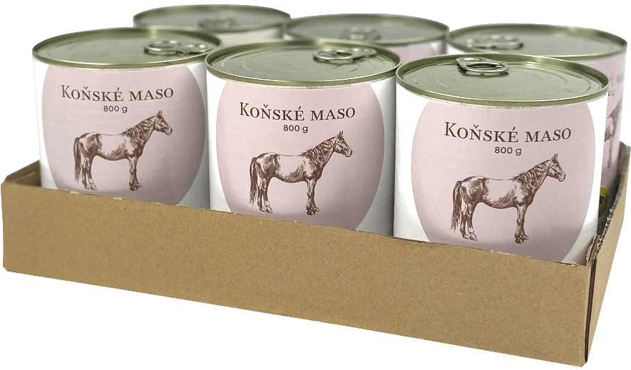 SIX PACK BOHEMIA Koňské maso ve vlastní šťávě 6 x 800 g