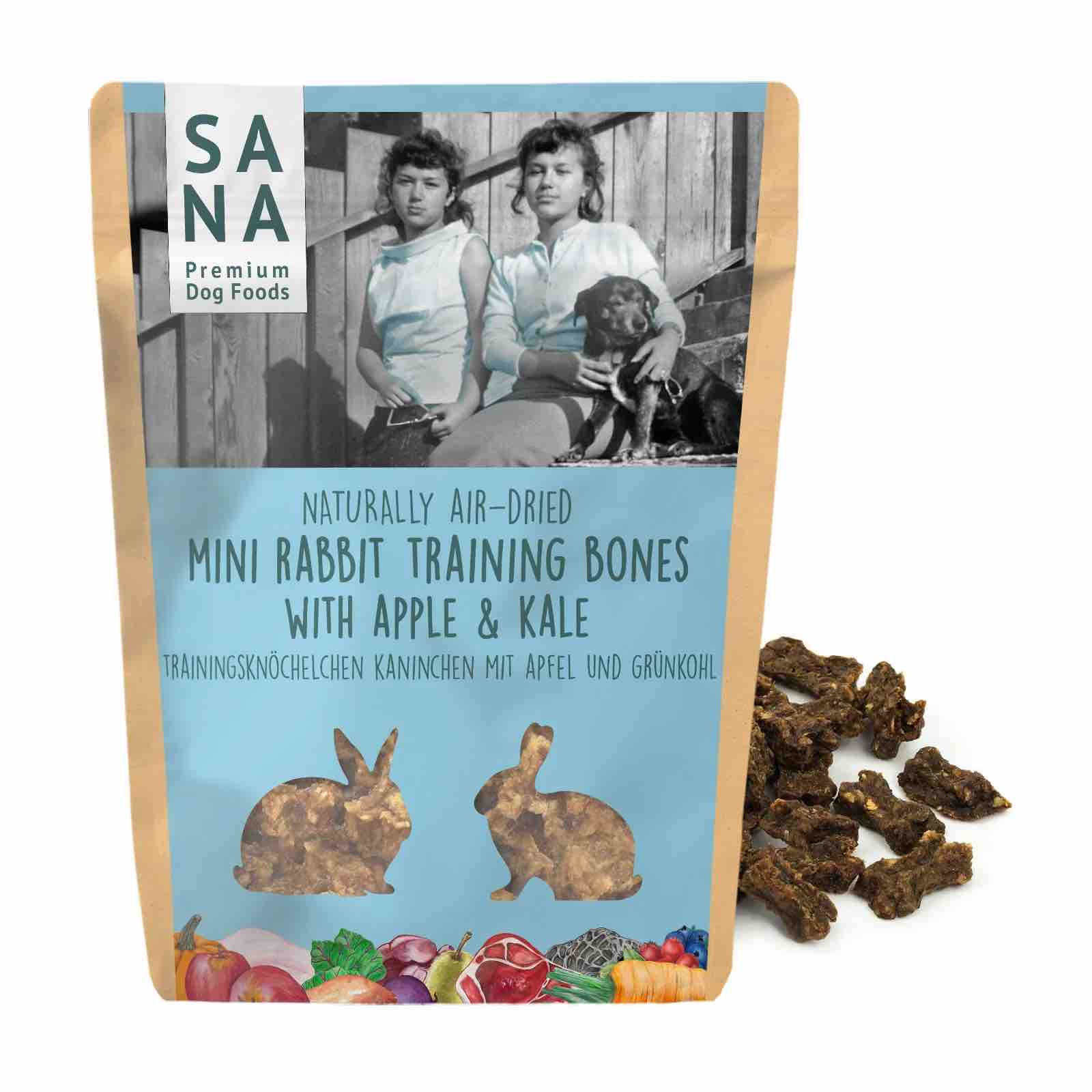 Králičí mini pamlsky s jablky a kapustou 100 g - SANA