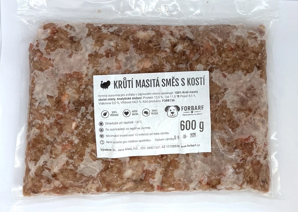 Forbarf | Krůtí masitá směs s kostí 600 g