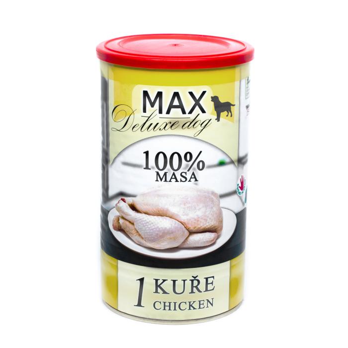 MAX Deluxe Dog 1 celé kuře 1200g - Sokol Falco (promáčklá konzerva)