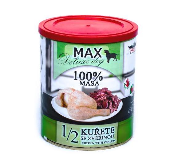 MAX Deluxe Dog 1/2 kuřete se zvěřinou 800g - Sokol Falco