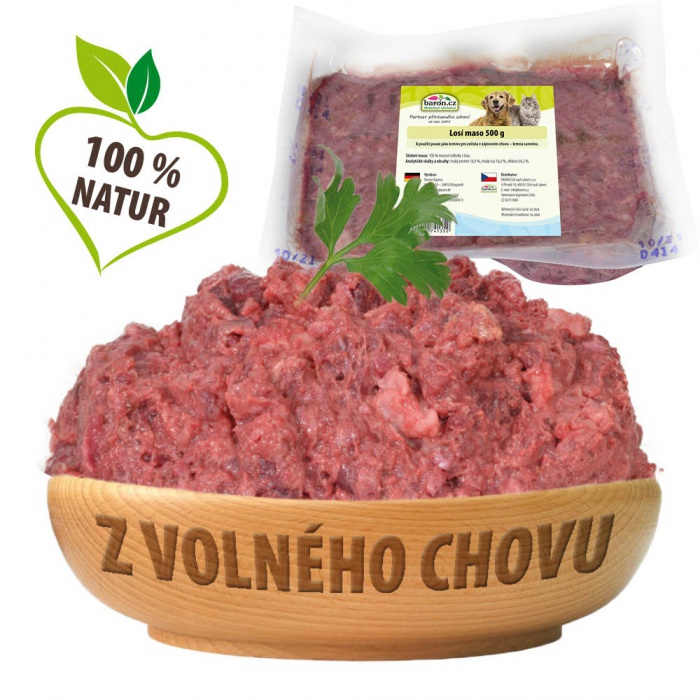 Losí maso pro psy a kočky 500 g - Baron (DOPRODEJ)