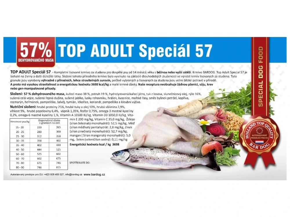 Bardog Top Adult speciál 57 – 15 kg (+ 1 kg zdarma)