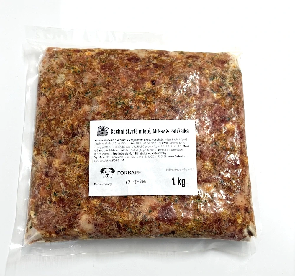 Forbarf | MIX Kachní čtvrtě mleté, Mrkev & Petrželka 500g