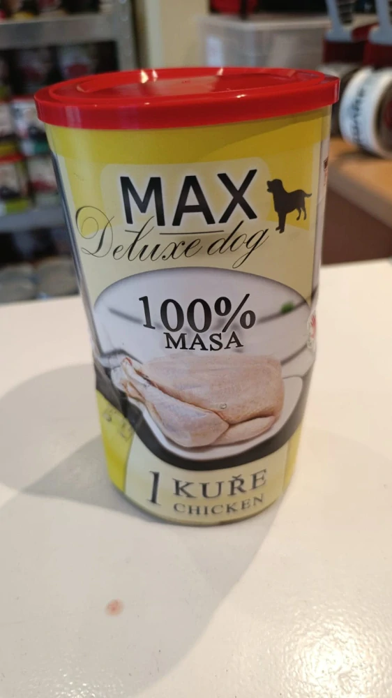 MAX Deluxe Dog 1 celé kuře 1200g - Sokol Falco (promáčklá konzerva)