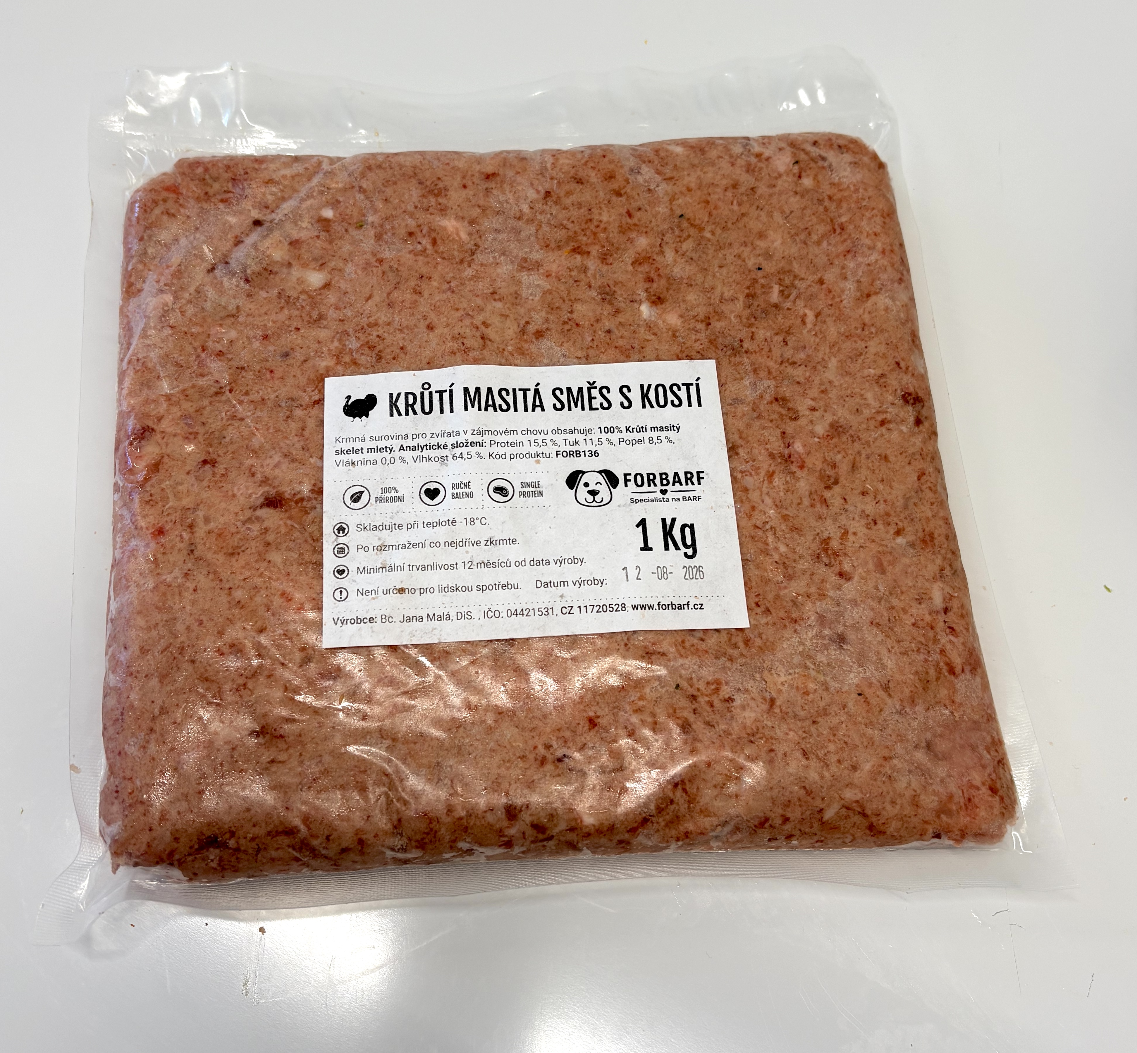 Forbarf | Krůtí masitá směs s kostí 600 g