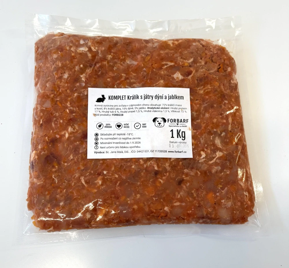  Forbarf | KOMPLET Králík s játry dýní a jablkem 1 kg