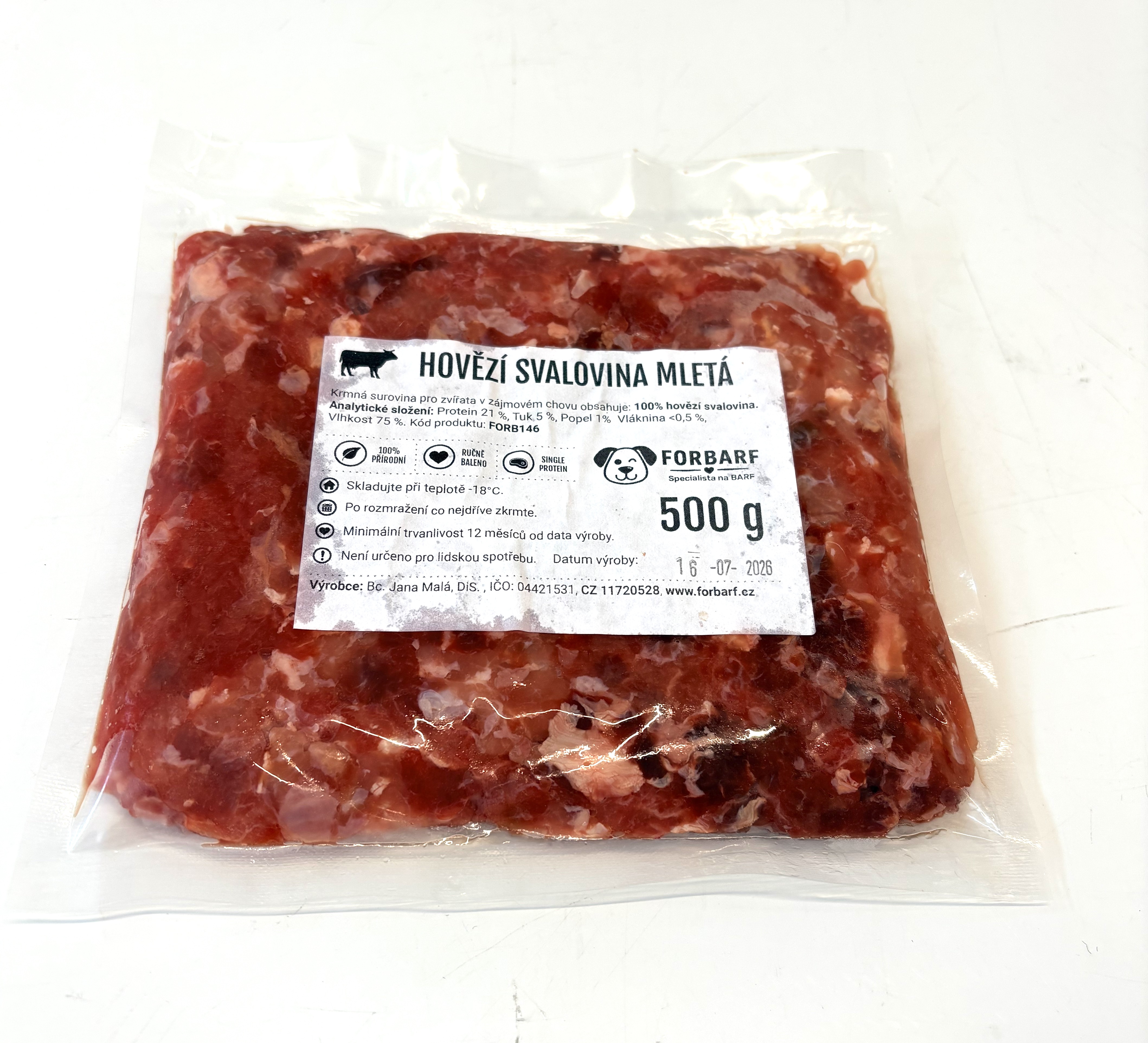 Forbarf | Hovězí svalovina mletá 500 g