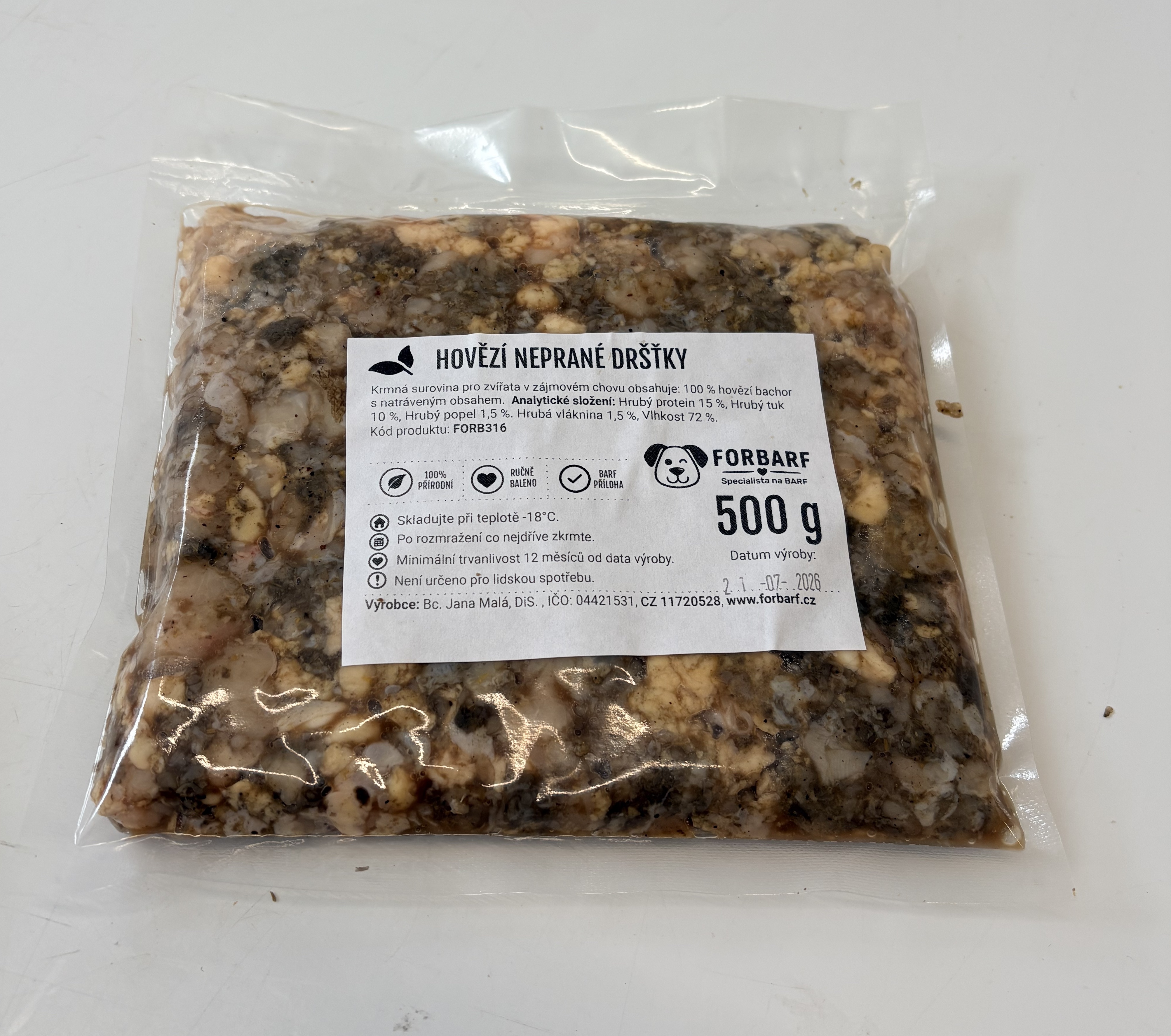Forbarf | Hovězí neprané dršťky mleté 500 g