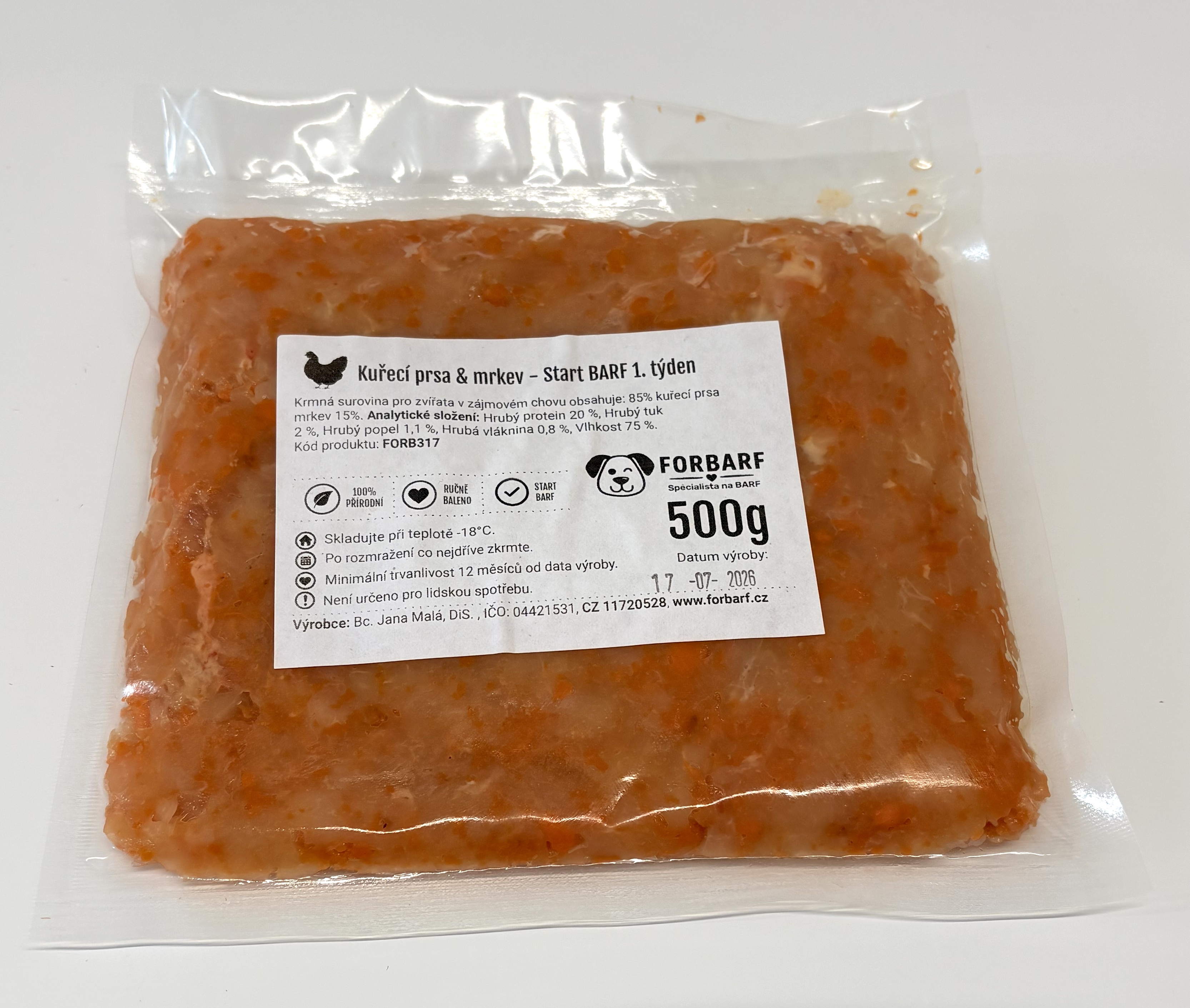 Forbarf | Kuřecí prsa & mrkev 500 g