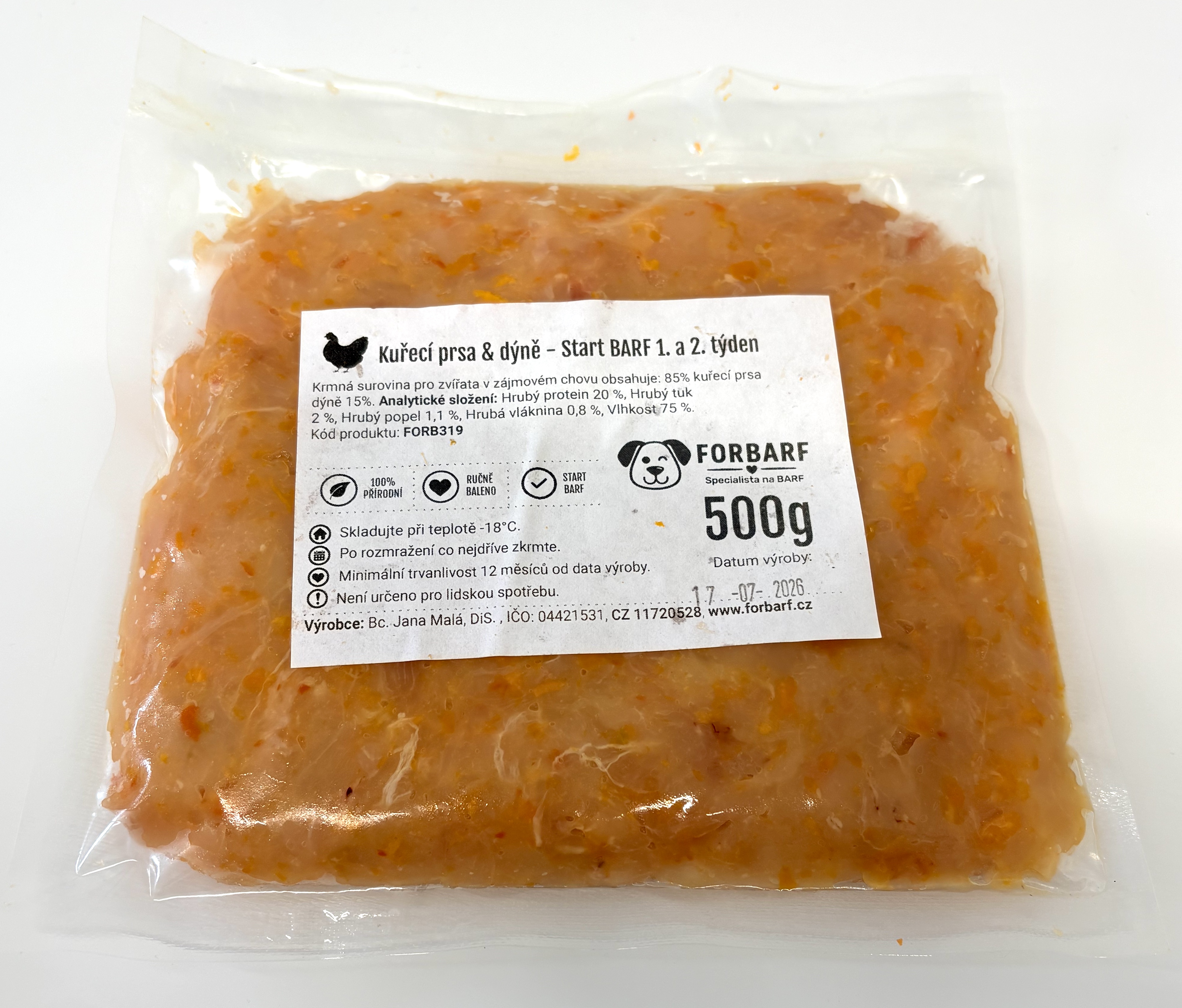 Forbarf | Kuřecí prsa & dýně 500 g