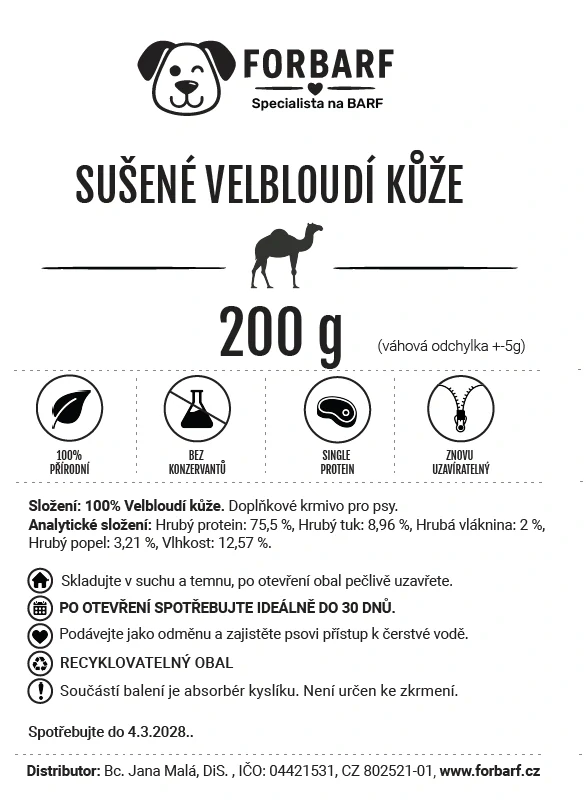 Forbarf | Sušené velbloudí kůže 200g