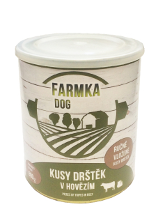 FARMKA DOG kusy drštěk v hovězím 800g