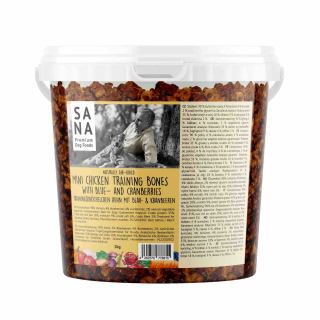 Kuřecí mini pamlsky s borůvkami a brusinkami (kyblík) 1 kg - SANA 