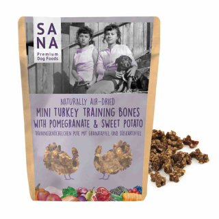 Krůtí mini pamlsky s granátovým jablkem a batáty 100g - SANA 