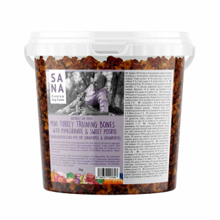 Krůtí mini pamlsky s batáty a granátovým jablkem (kyblík) 1 kg - SANA