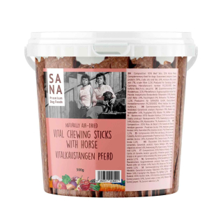 Vitální žvýkací tyčinky s hovězím a koňským masem (kyblík) 500 g - SANA 