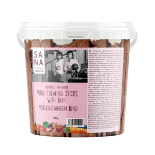 Vitální žvýkací tyčinky s hovězím masem (kyblík) 500 g - SANA 