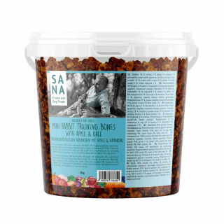 Králičí mini pamlsky s jablky a kapustou (kyblík) 1 kg - SANA 