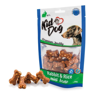 KIDDOG Králičí maso s rýží MINI kostičky 80 g
