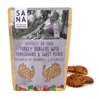Krůtí mini burgery s batáty a granátovým jablkem 100 g - SANA 