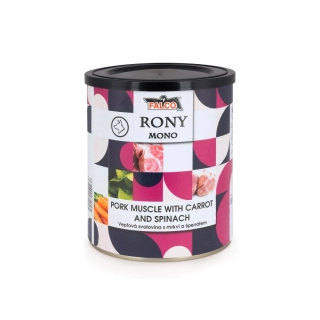 RONY MONO Vepřová svalovina s mrkví a špenátem 800g - Sokol Falco