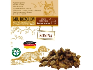 100% ČISTÉ SUŠENÉ MASO KOŇSKÉ KOSTKY 80g - přírodní pamlsek - Mr. Rozchov