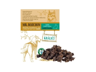 100% ČISTÉ SUŠENÉ MASO KRÁLIČÍ KOSTKY - přírodní pamlsek 80g - Mr. Rozchov